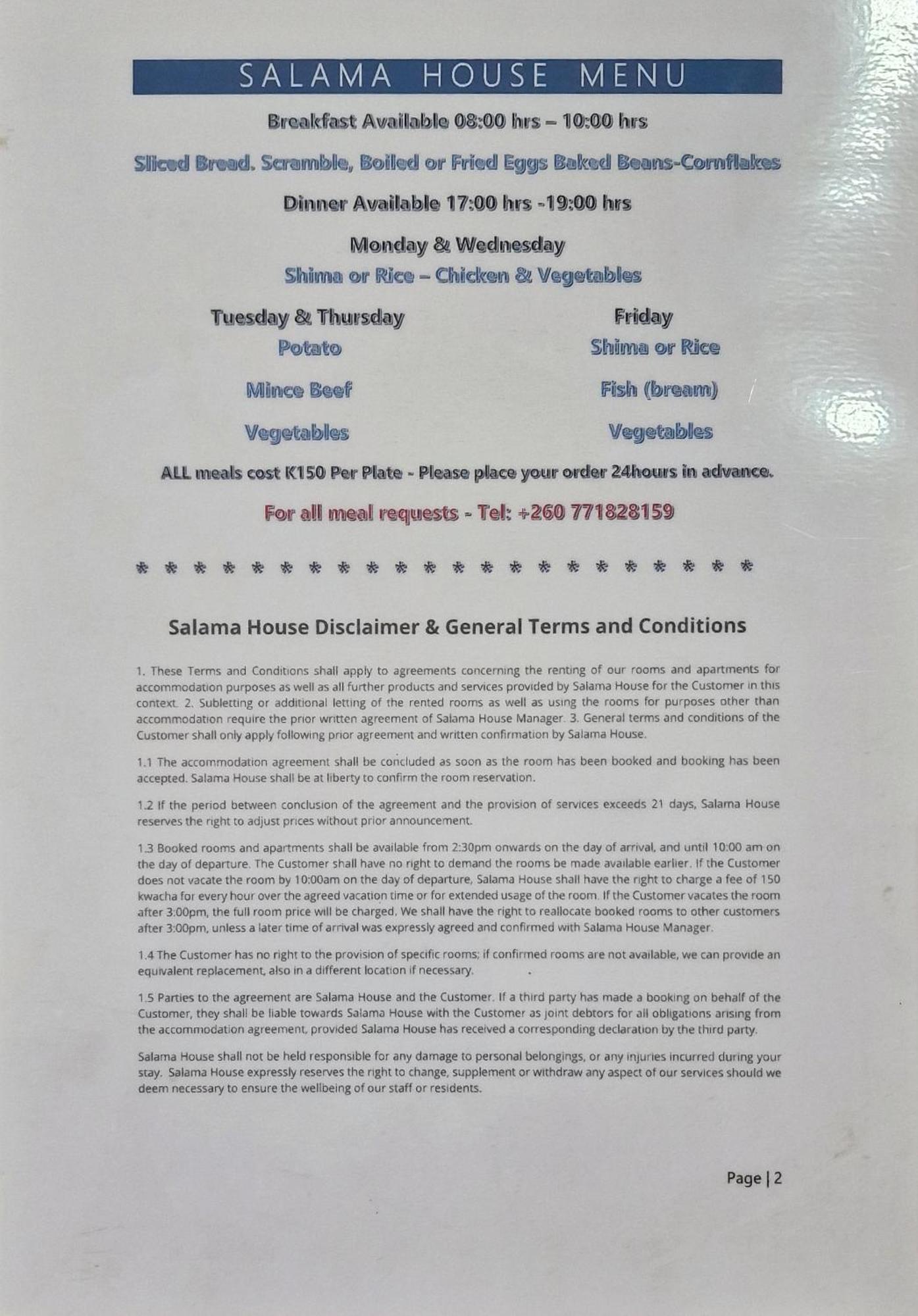 Salama Apartments 卢萨卡 外观 照片